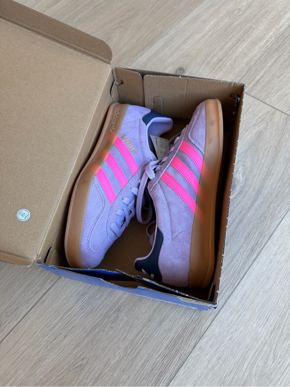 adidas Gazelle Lavender Suede Sneakers with Pink Stripes - Picture 2 of 11